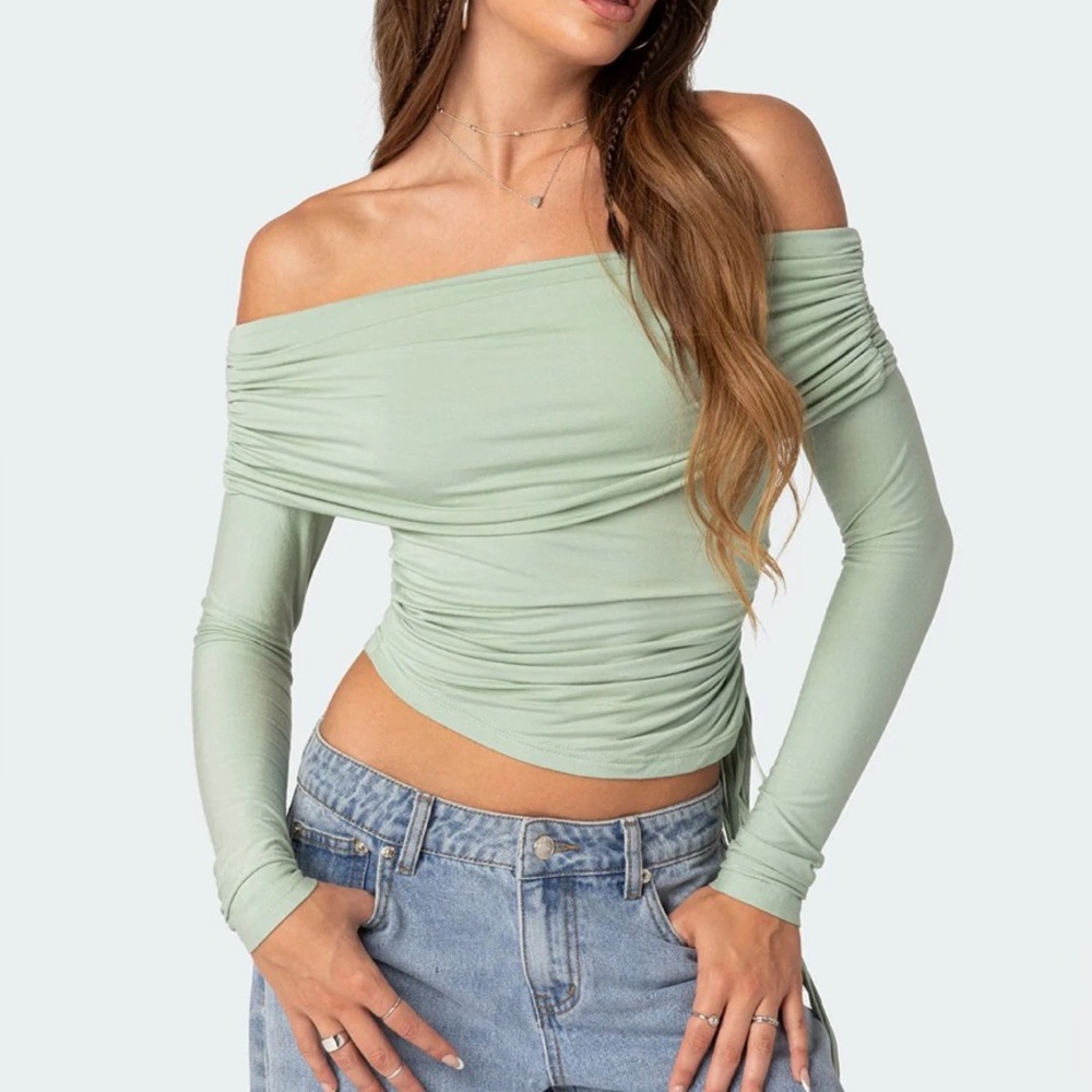 Edikted foldover long sleeve top